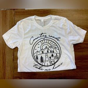 Bella Canvas white country roads take me home shirt